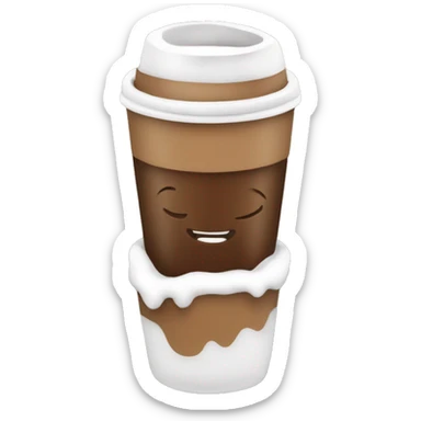 Coffee, comfort, warmth, cocoa, snow, winter, new year, warm clothes, New Year toys sticker