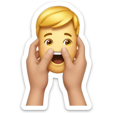 Emojis choquée avec deux mains sur la bouche sticker