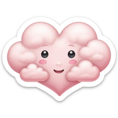 light pink heart cloud sticker
