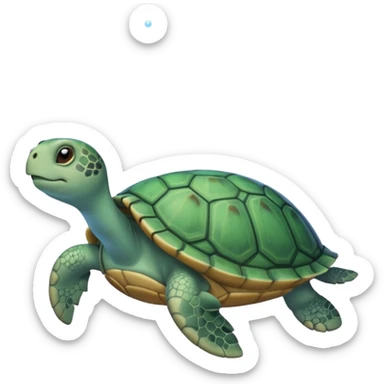 Turtle with a Cinderella dress on and a fart coming out of it sticker