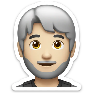 man from japan with white skin and black hair, wear casual shirt  sticker