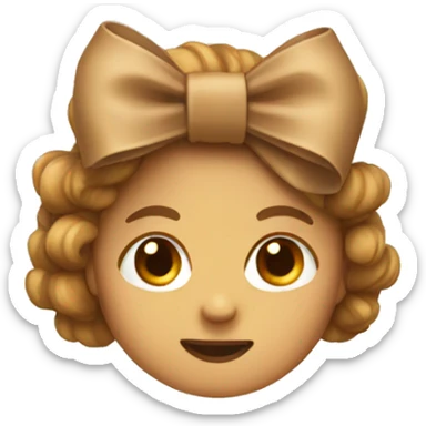 Small Light Brown bow  sticker
