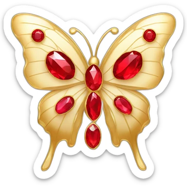 red crystal and gold butterfly jewel sticker