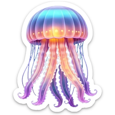 a beautiful jellyfish designed in a medieval style sticker