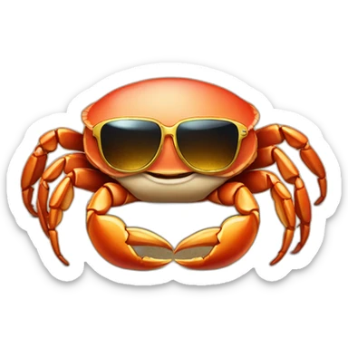 crab with sunglasses  with golden chain  sticker