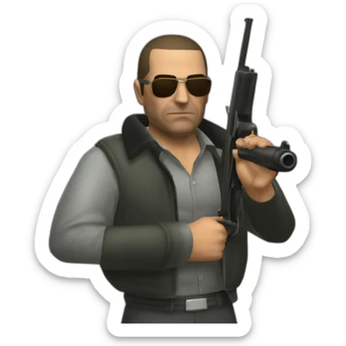 GTA III Italian Mafia man with shotgun sticker