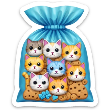 Plastic bag, cat treats sticker