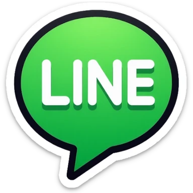 Line messaging app logo, speech bubble with LINE text sticker