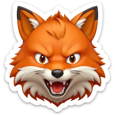 renard entier en colère sticker