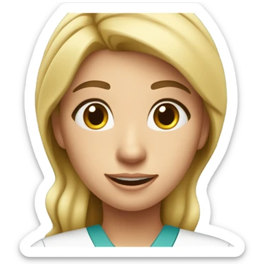 a blonde nurse sticker