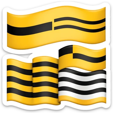 three horizontal stripes: black (top), white (middle), and yellow (bottom) garifuna flag sticker