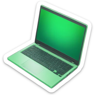 laptop in green sticker