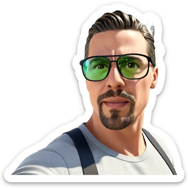 outdoor portrait of stylish male sticker