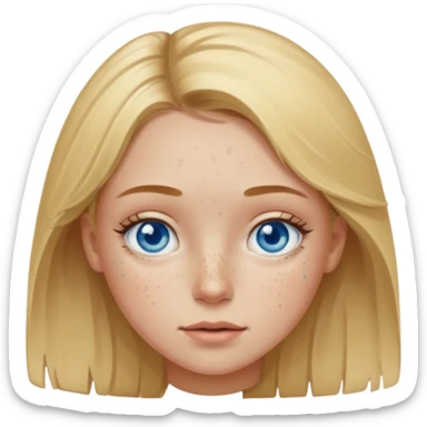 Dirty blond girl with blue eyes and freckles ￼ sticker