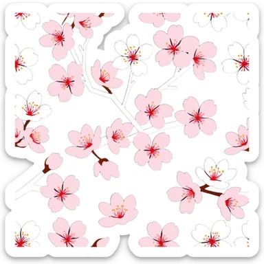 Sakura cherry blossom pattern sticker
