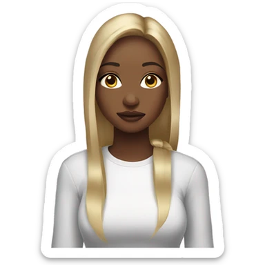 Light skinned girl with silk press and a shirt that says crysis sticker