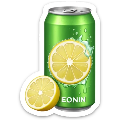 energy drink green tea and lemon sticker