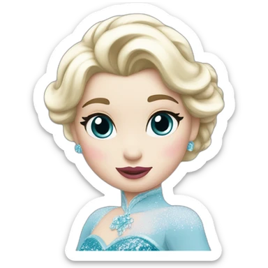 Elsa qui fait un bisou à hello kitty sticker