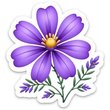 Purple flower fancy sticker