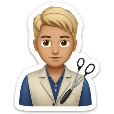 hairstylist with casual clothes sticker