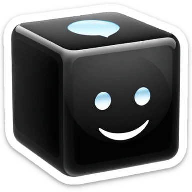 black cube in glass style sticker
