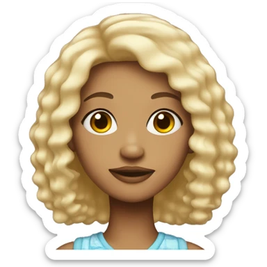 light skin girl wearing a wig with edges sticker