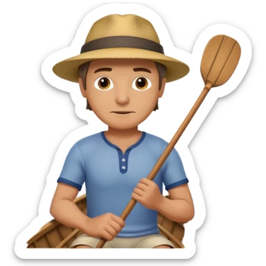 man rowing boat sticker