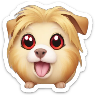 Mr sparkles a blonde red eye scary guinea pig sticker