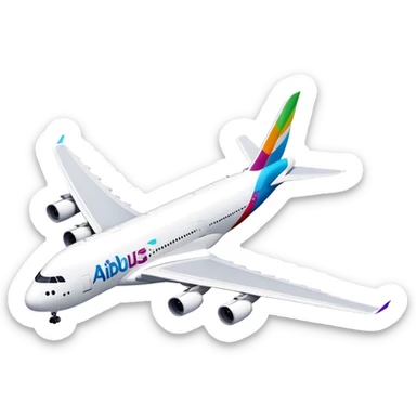 Airbus A380 - Airbus (Model Year: 2021) (Iconic colour: White with colorful tail) sticker