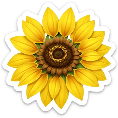 Sunflower yellow wuth dark brown center sticker