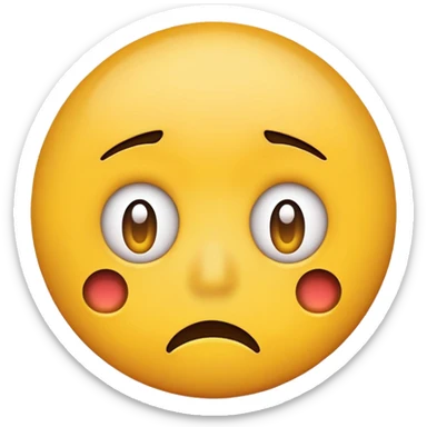 Funny Simple Round Yellow Worried Concerned Face Emoji Expression  sticker