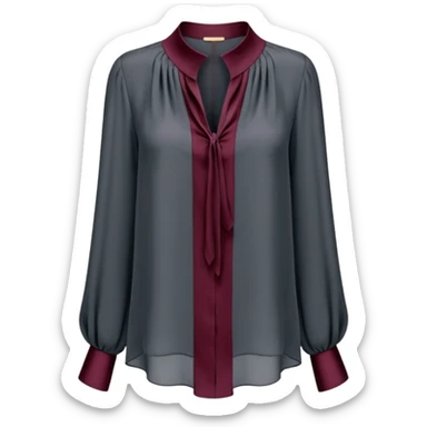 Dark grey and  burgundy luxury style womens blouse sticker