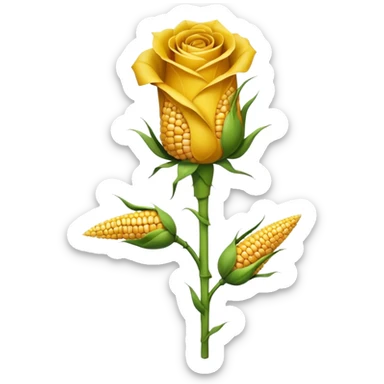 Make the wilted rose emoji but a stalk of corn but shaped like this emoji: 🥀🥀🥀 sticker