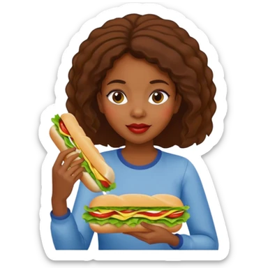 Black girl eating subway  sticker