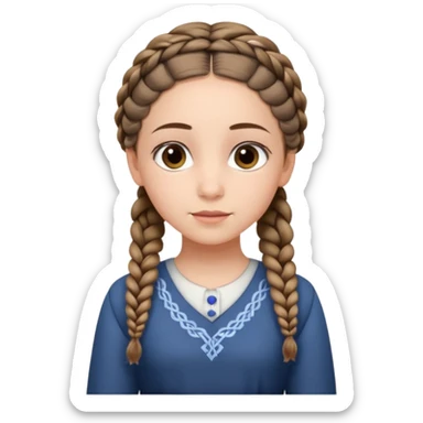 young modest jewish girl braids no headband sticker