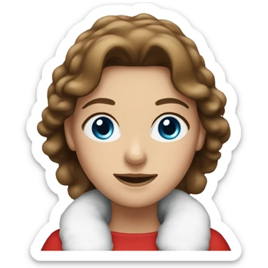 Female Santa with brown hair and blue eyes sticker