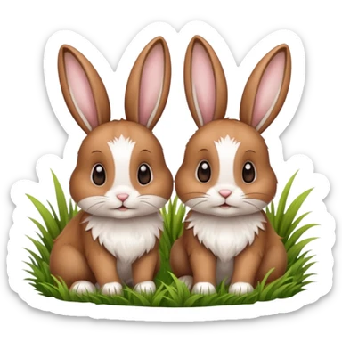 2 rabbits mating sticker