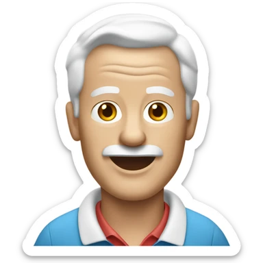 Elderly white male no facial hair playing golf sticker