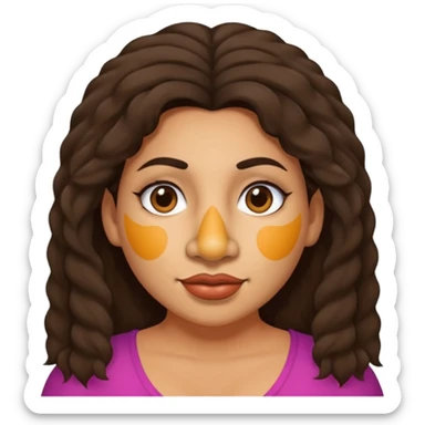 thick latina baddie with a hairy face and a large nose sticker