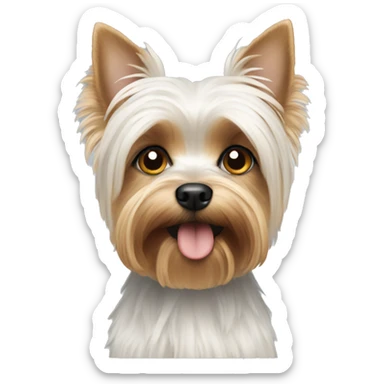 white yorkie  sticker