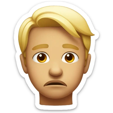 Sad pouting lip prominent sticker