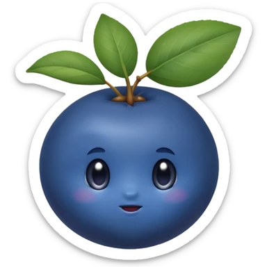 Single blueberry flat sticker