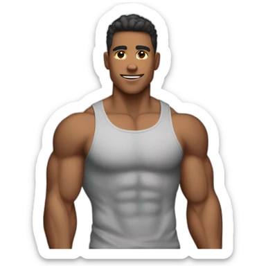 Muscle teen guy sticker