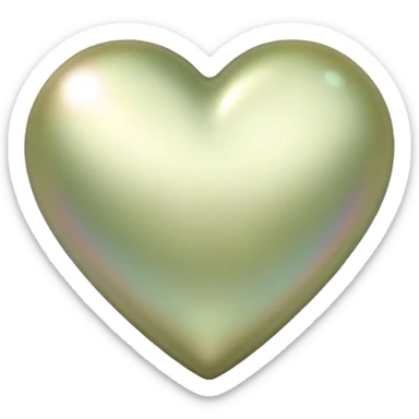 Pale olive pearl heart sticker