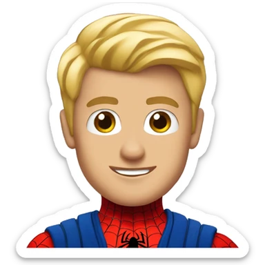 handsome blonde spiderman sticker