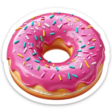 Pink Donut with sparkles  sticker
