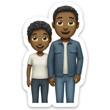 Family of 3 with a son sticker