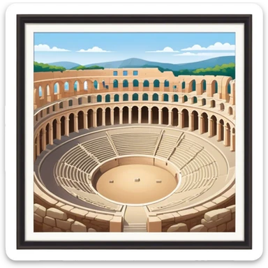 Pula Arena Landmark Emoji – Depicting the Roman amphitheater with its large stone arches. sticker
