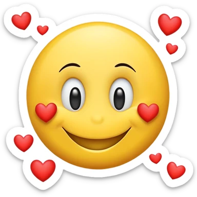 Smiley face with hearts sticker