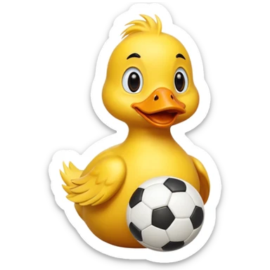 Duck playing soccer sticker